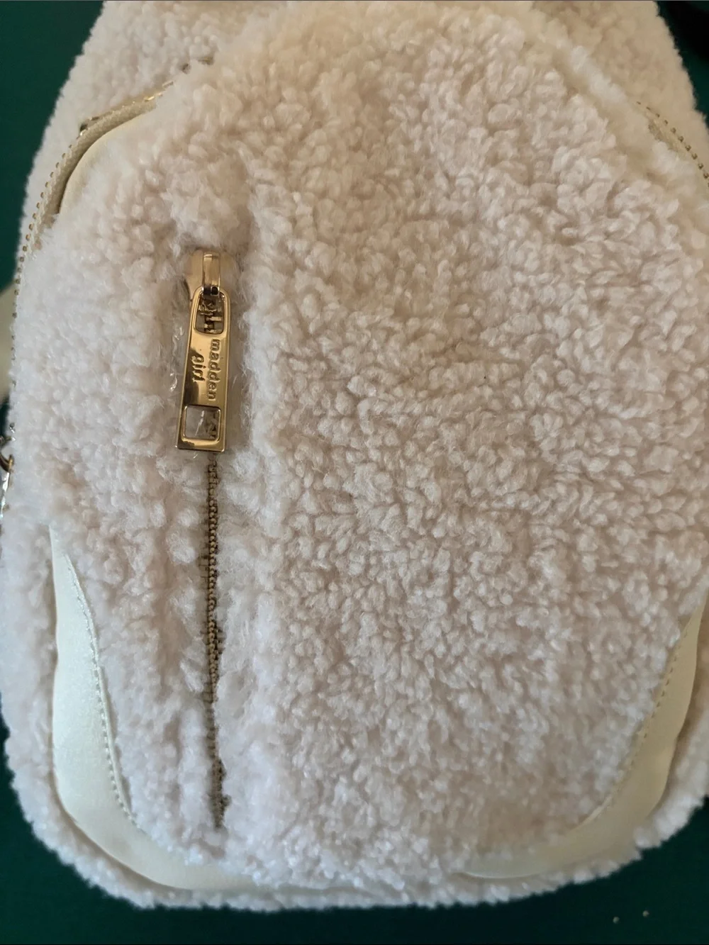 ✨ BRAND NEW WITH TAGS ✨  Madden Girl Brookes Sherpa Sling Bag in Cream.